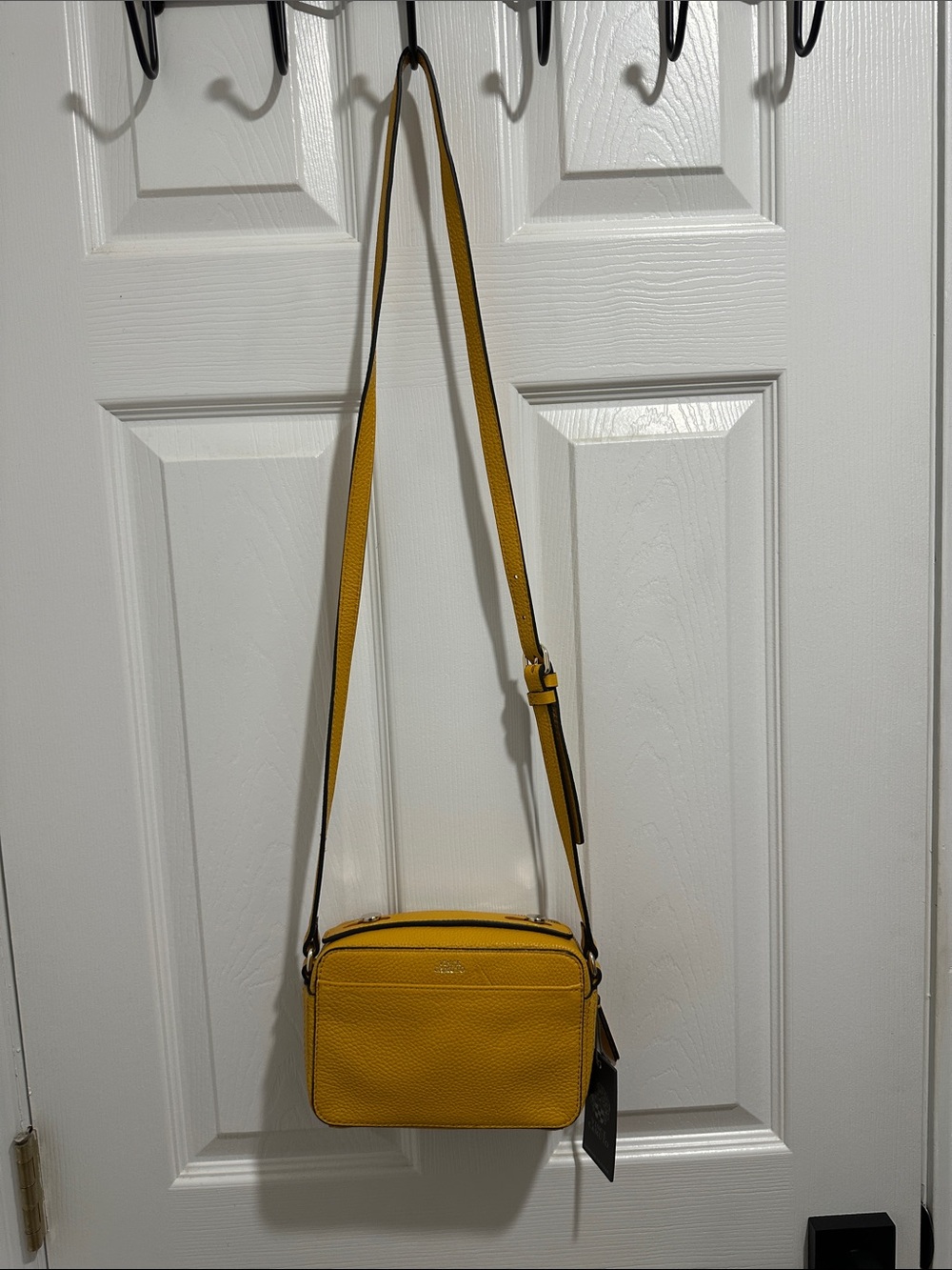 Vince CamutoYellow Pebbled Leather Crossbody Bag